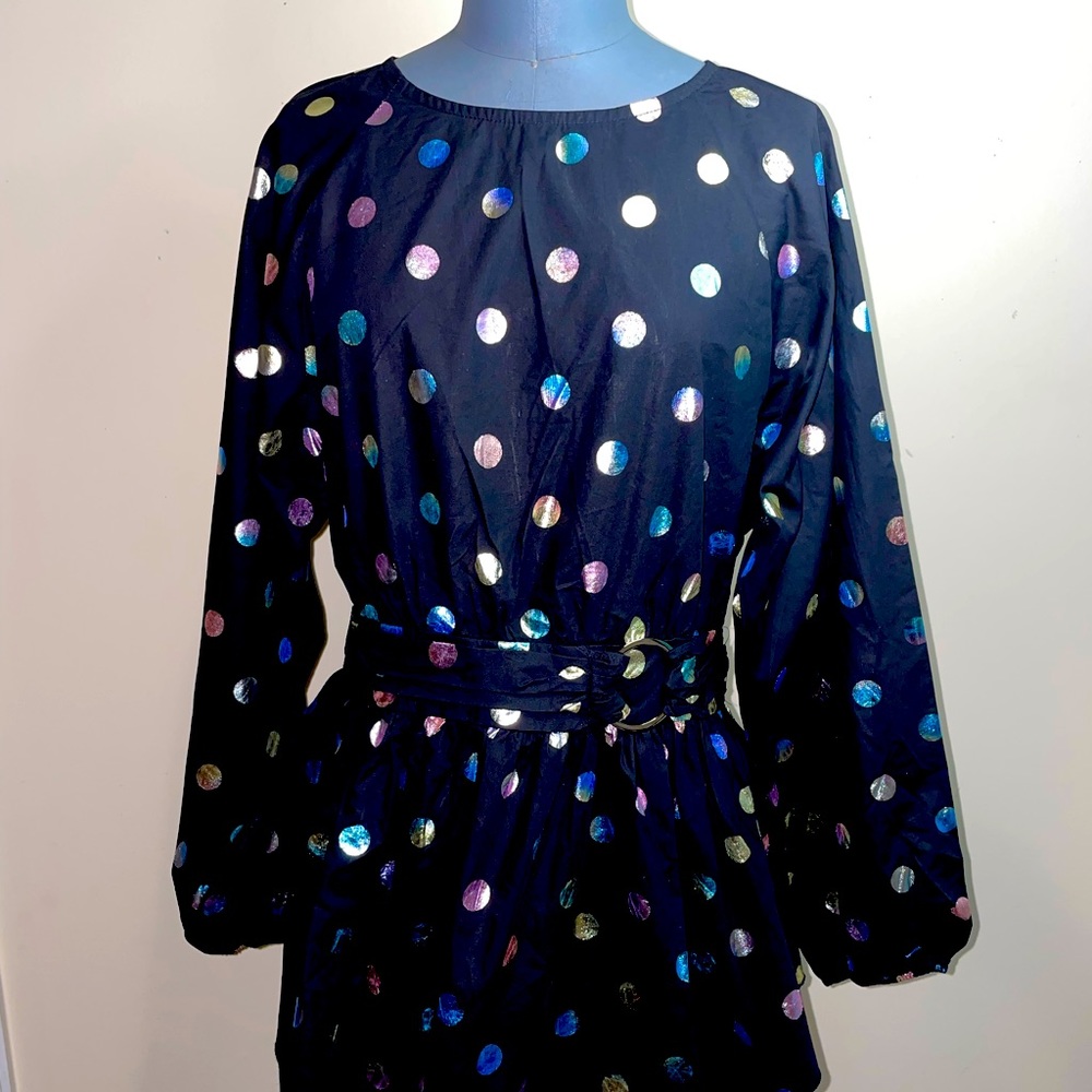 Black Polka dot pastels top with side buckle